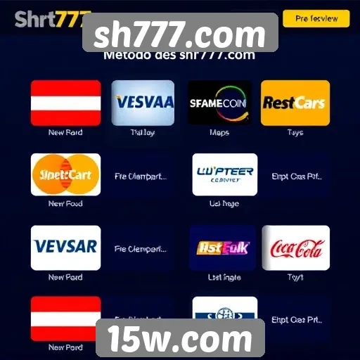 Métodos de pagamento disponíveis em sh777.com